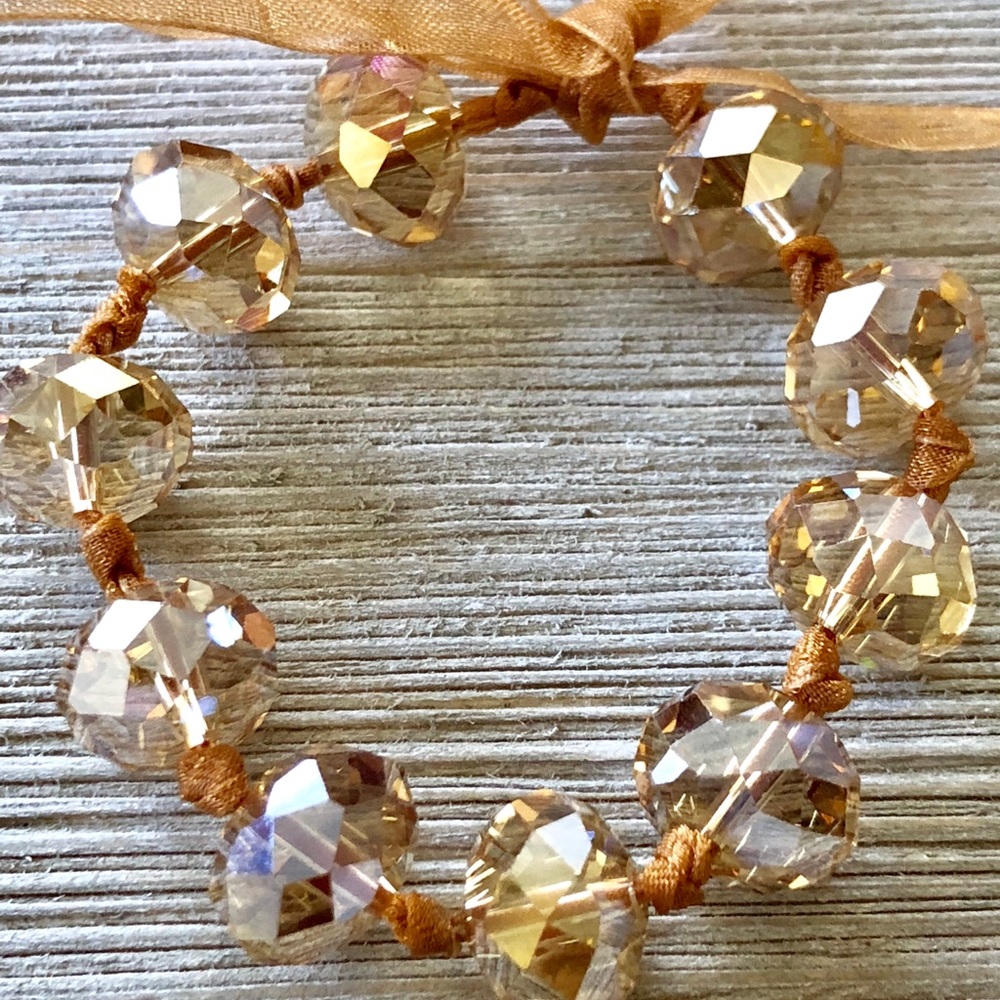 Handcrafted Bright Sparkly Caramel Faceted Beads